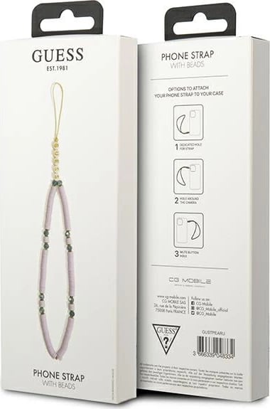 Varëse për mbështjellës telefoni Guess GUSTPEARU, Heishi Beads, vjollcë