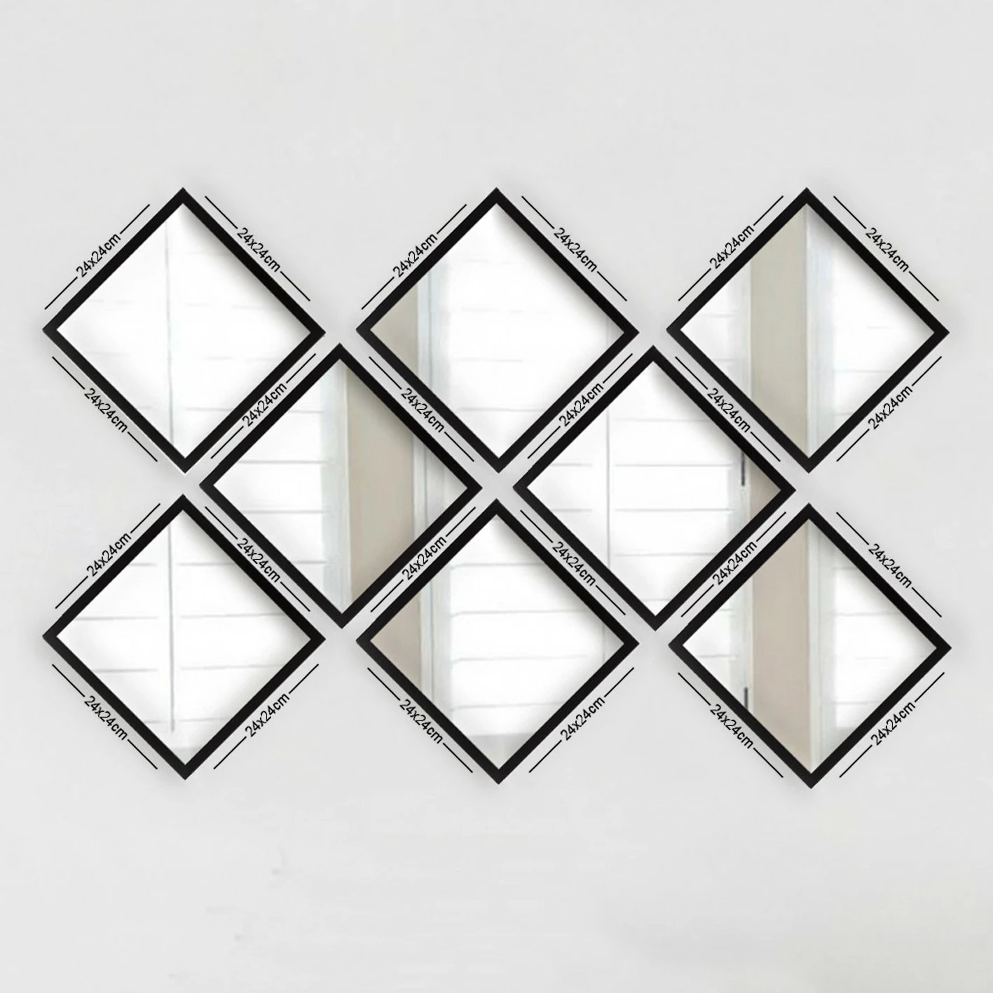 Set pasqyrash dekorative (8 copë), Wallity, SETAYNA_037