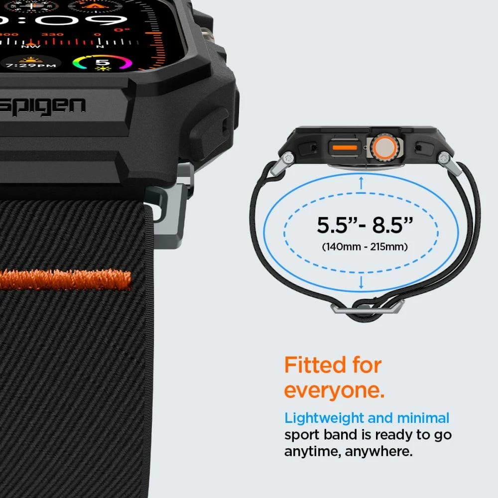 Mbështjellës Spigen Lite Fit Pro me rrip për Apple Watch Ultra 1/2 (49mm), Matte Black