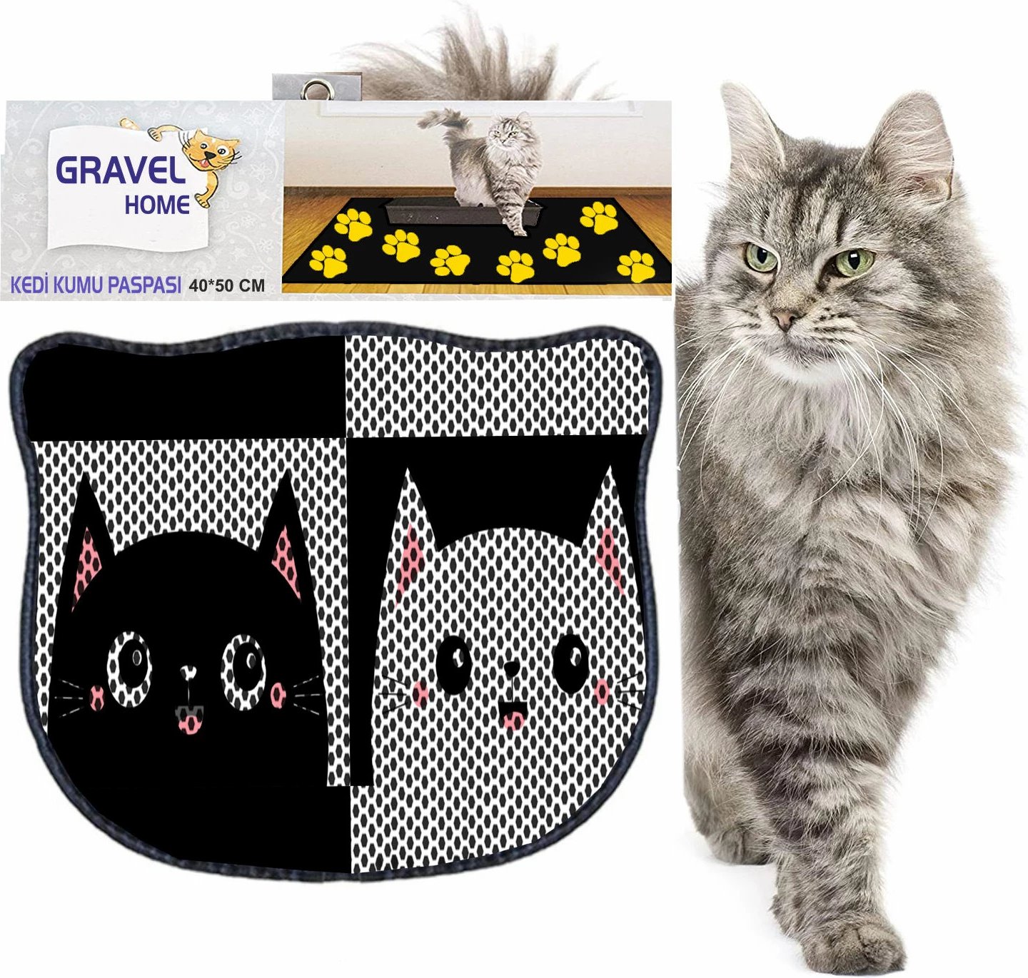 Tapet për rërë mace, shumëngjyrësh, Paws & Whiskers, Kdkafa0051, 40x50cm