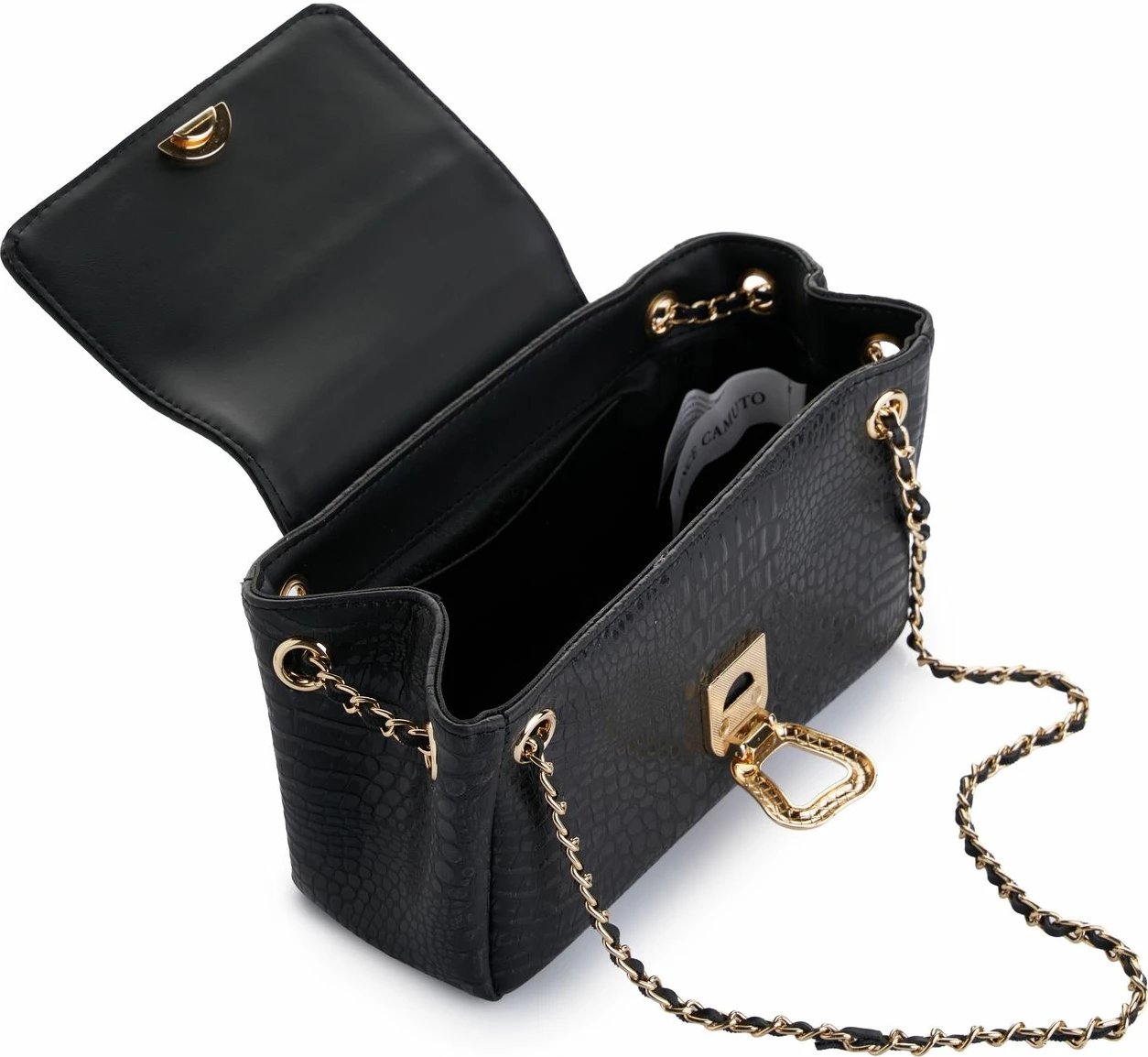 Çantë shpatulle Vince Camuto, Croco Black, Siena v2