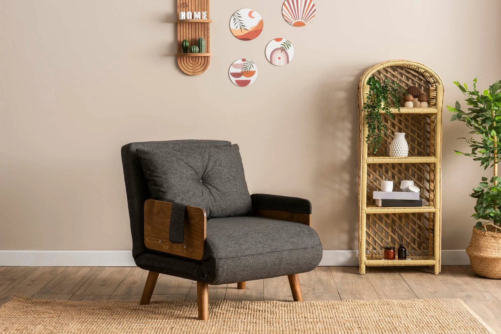 Krevat-karrige një vendësh Atelier del Sofa, Cosmo Single, gri e errët