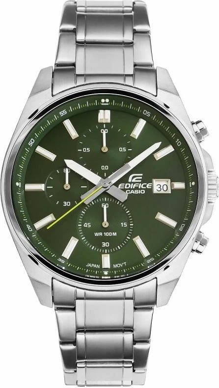 Orë dore për meshkuj Casio, argjendi me të gjelbër