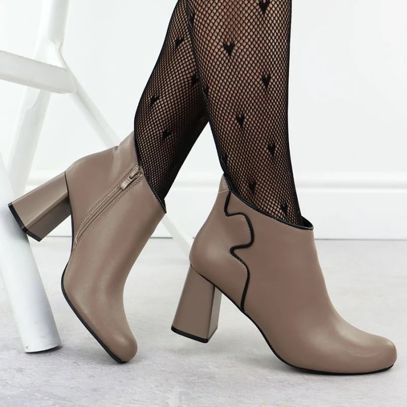 Çizme të shkurtra femrash Jezzi OLI21-2, bezhë