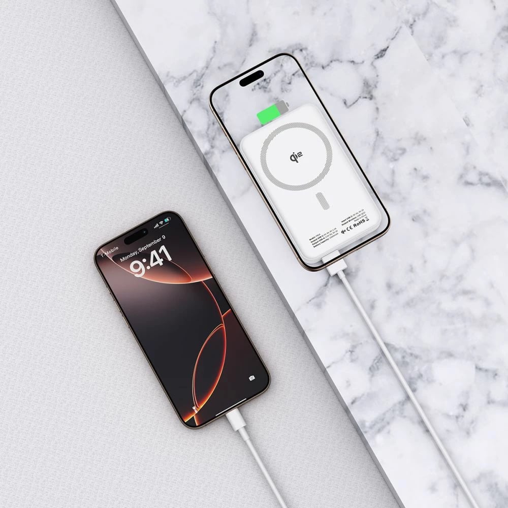 Powerbank Tech-Protect PB24 LifeMag QI2 MagSafe 10000 mAh, Bardhë
