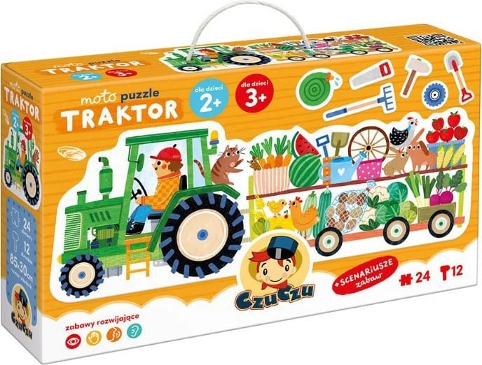 Puzzle për fëmijë CzuCzu Moto Puzzle Traktor, 24 pjesë, shumëngjyrësh