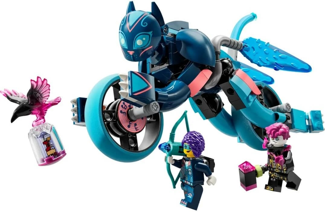 Set LEGO DREAMZzz Cat Motorcycle Zoey 71479, 226 pjesë, për fëmijë, Plastikë