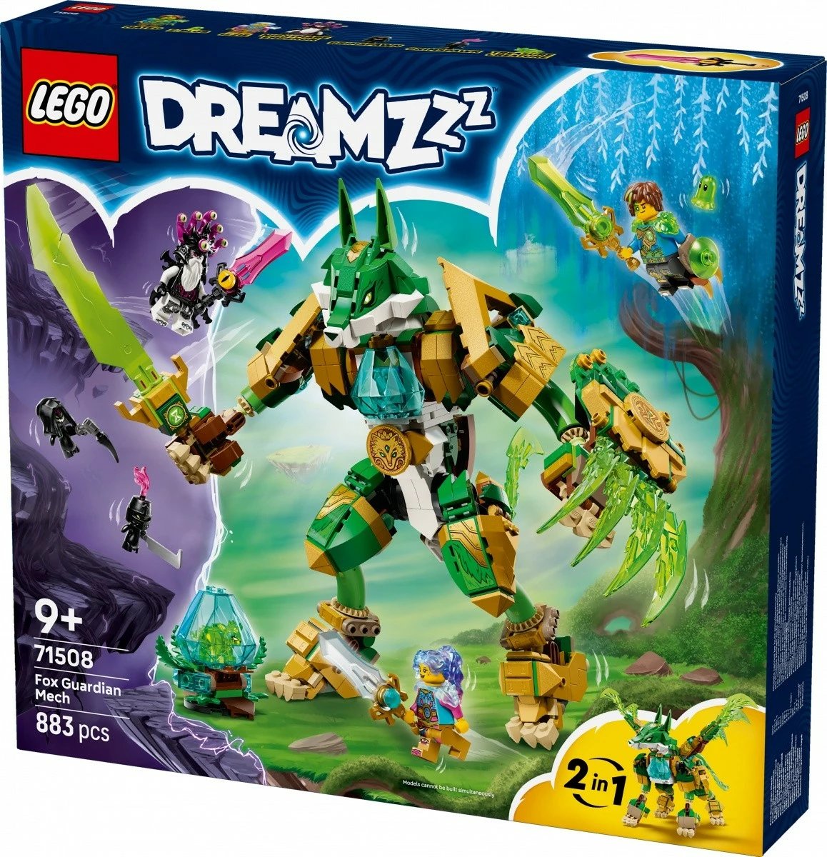 Set ndërtimi LEGO DREAMZzz 71508 Fox Mech-Guard, 883 pjesë, 2-në-1, 9+ vjeç