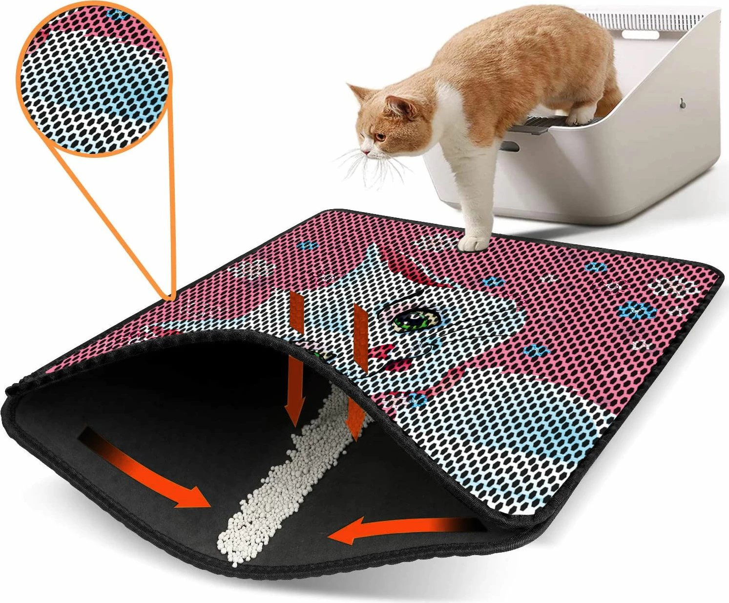 Tapet për rërë mace, shumëngjyrësh, Paws & Whiskers, Nrszn0252, 45x60cm