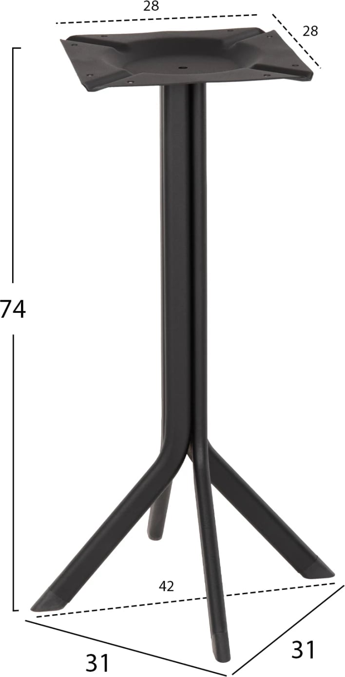 Bazë tavoline FH5919 metalike e zezë 31x31x74Hcm