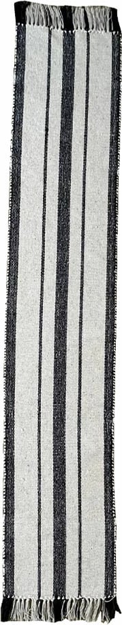 Shtrojë tavoline ZOYA B, pambuk-poliester, e bardhë e zezë, 180x35cm