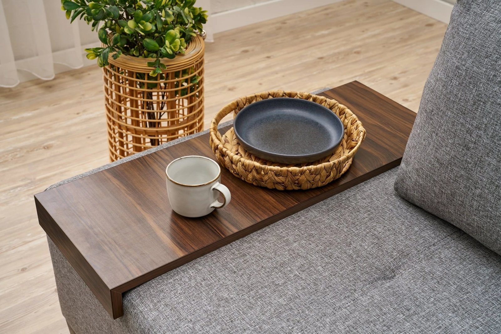 Sofë-krevat një vendësh Atelier del Sofa, liri Perenna, anë e majtë, ngjyrë gri