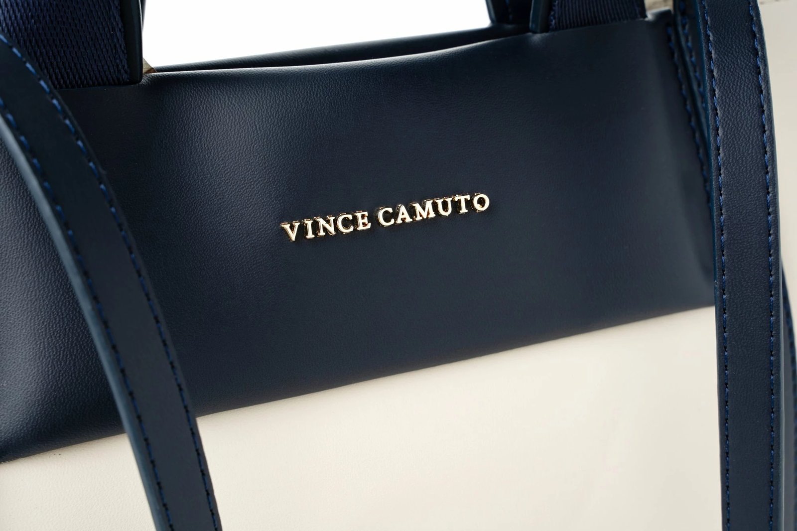 Tote bag Vince Camuto, Umbria, krem dhe kaltër e errët