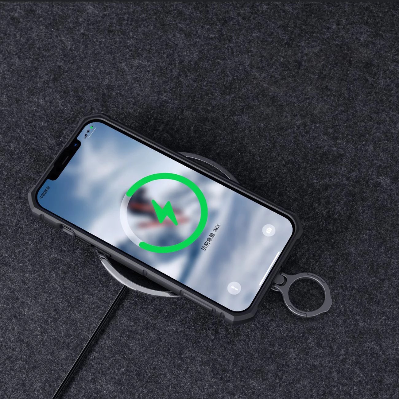 Mbështjellës Nillkin CamShield Armor Pro për iPhone 14 Plus, me mbrojtës kamere, mbajtëse unaze, i zi