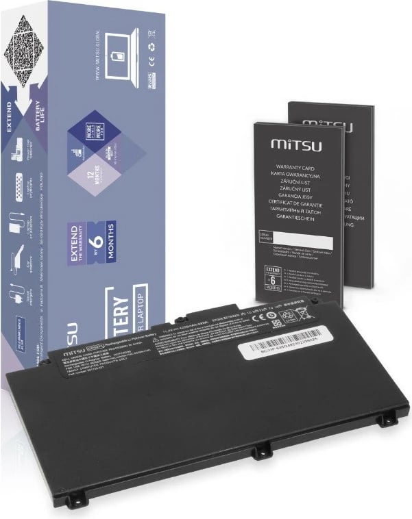 Bateri laptop Mitsu CD03XL për HP ProBook 640 G4/G5/G7, 645 G4, 650 G4/G5/G7, 4200 mAh, 11.4V, e zezë