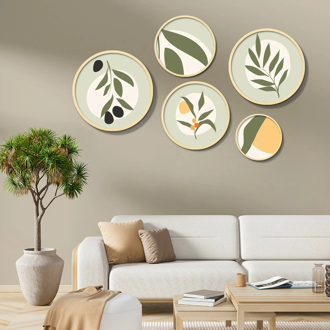 Set pikturash dekorative të kornizuara MDF (5 copë), Wallity, Yats-21