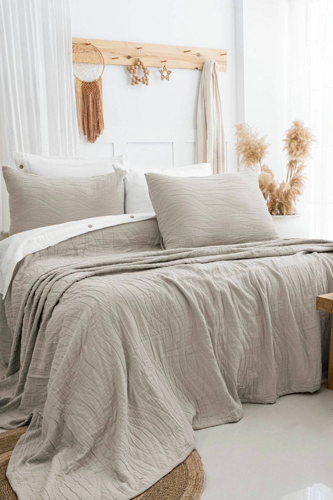 Set mbulesë dysheku dopio, Janna, ngjyrë bezhë