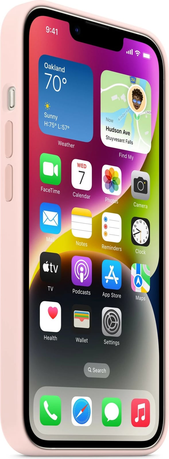 Mbështjellës silikonik Apple iPhone 14 me MagSafe, Chalk Pink