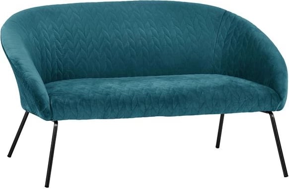 Divan dy vendesh Kate FH8548.09 kadife turkuaz me këmbë metalike 142x80x75 cm