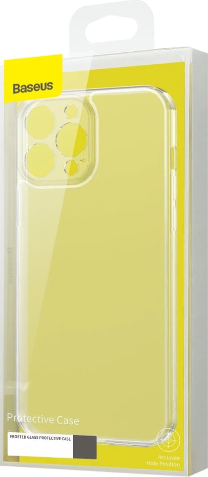 Mbështjellës Baseus Frosted Glass Case për iPhone 13 Pro, ARWS001001, zi