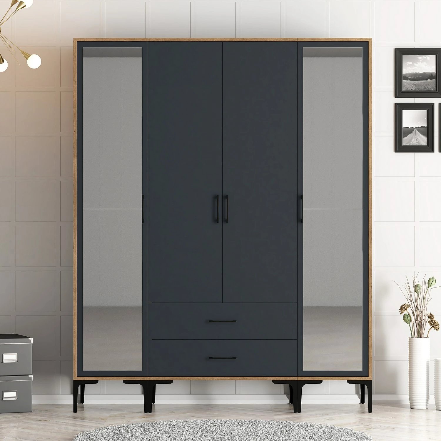 Dollap Hanah Home, Kumsal RTR, ngjyrë arre dhe antracit