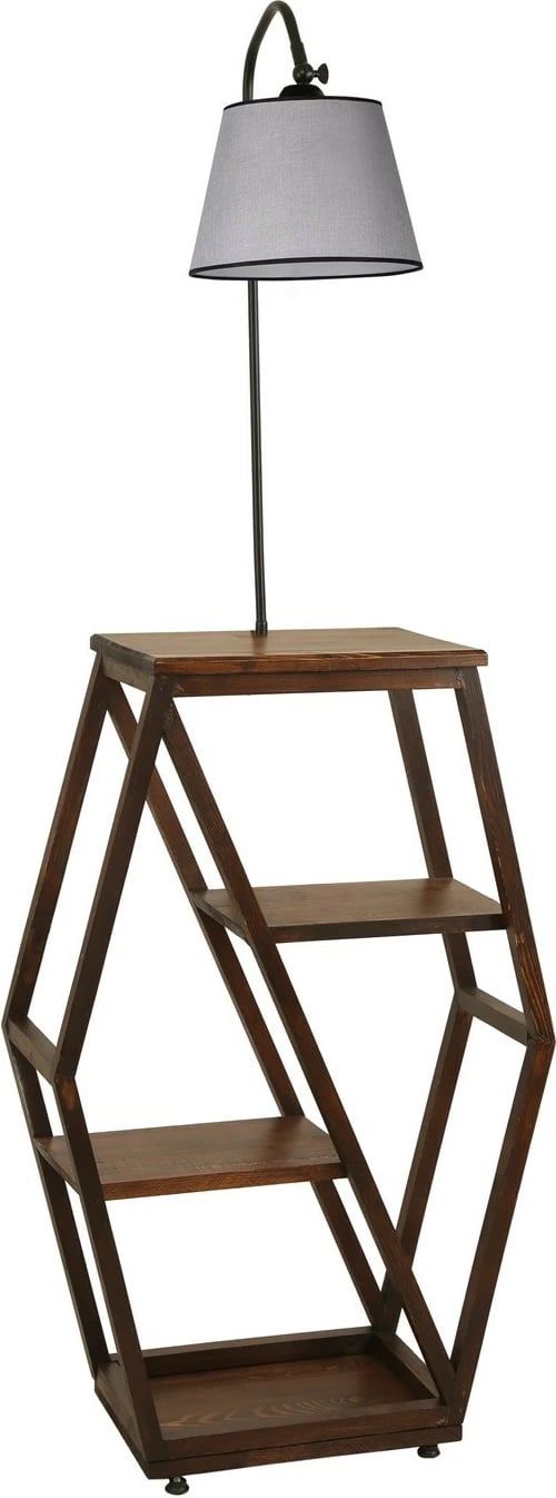 Llambë dyshemeje Opviq, gri, me mbajtëse librash, 8525-4