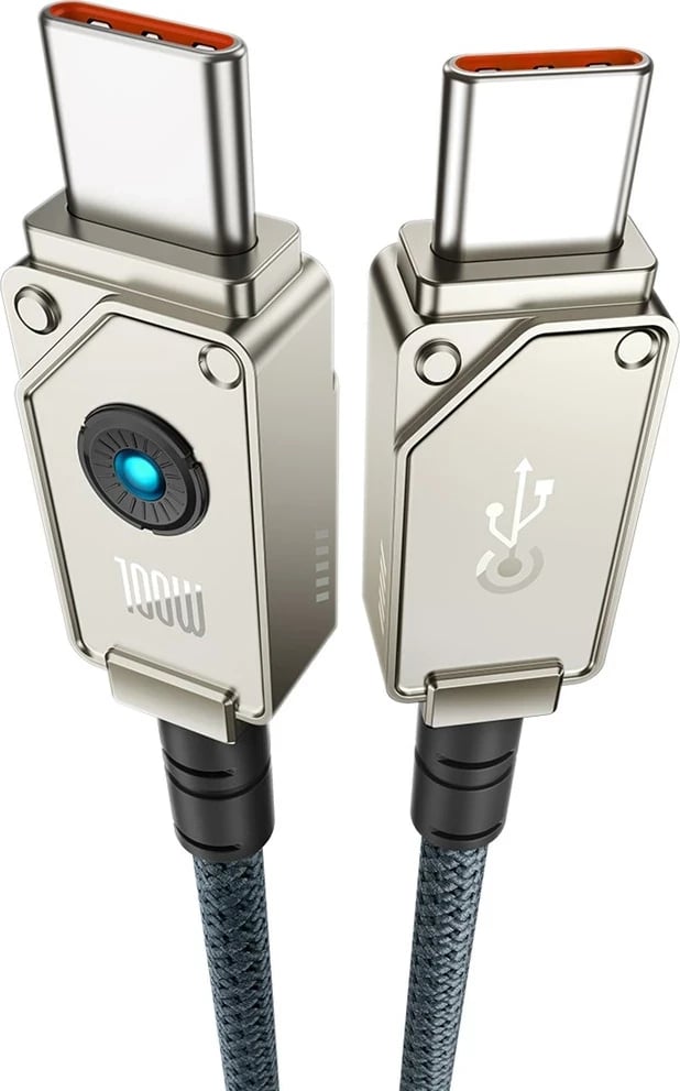 Kabllo USB C në USB C Baseus, 1 m, 100 W, Bardhë