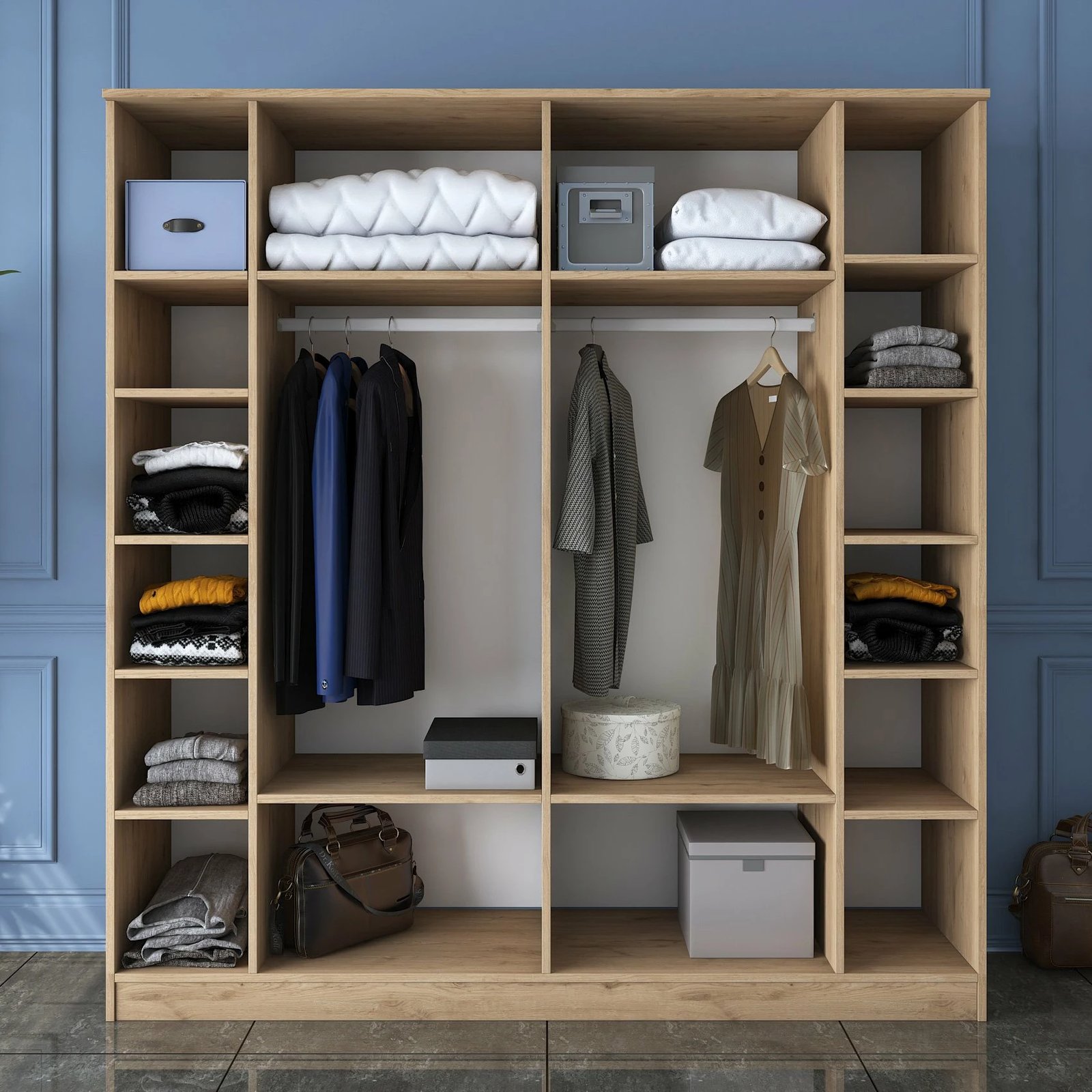 Dollap Hanah Home, BA114 - 2274, ngjyrë arrë dhe e bardhë