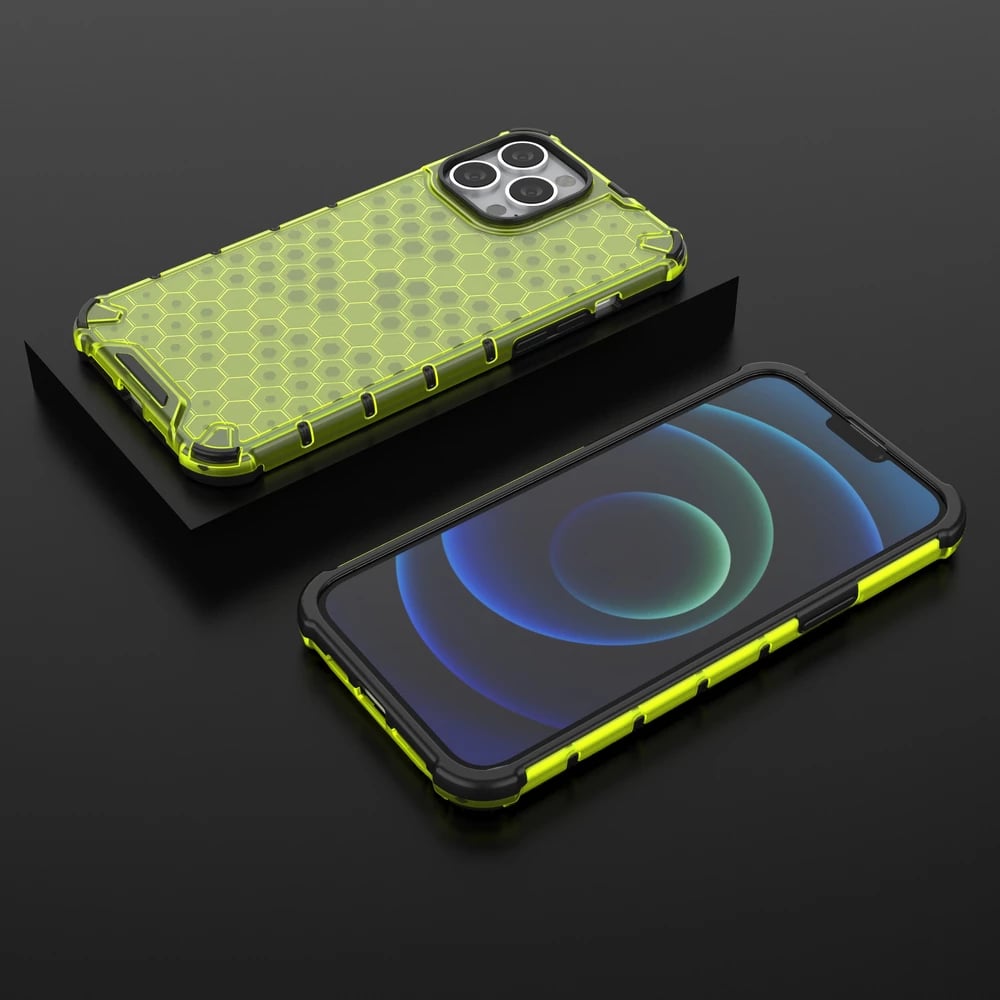 Mbështjellës Hurtel Honeycomb për iPhone 13 Pro Max, i gjelbër