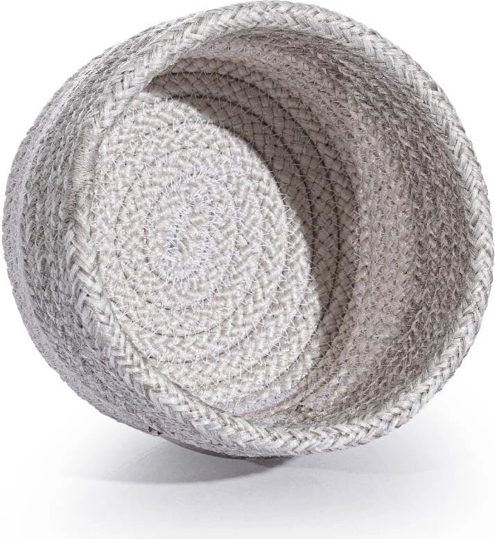 Kuti dekorative, dorëpunuar, e bardhë dhe gri, Evila Originals, 15x13cm