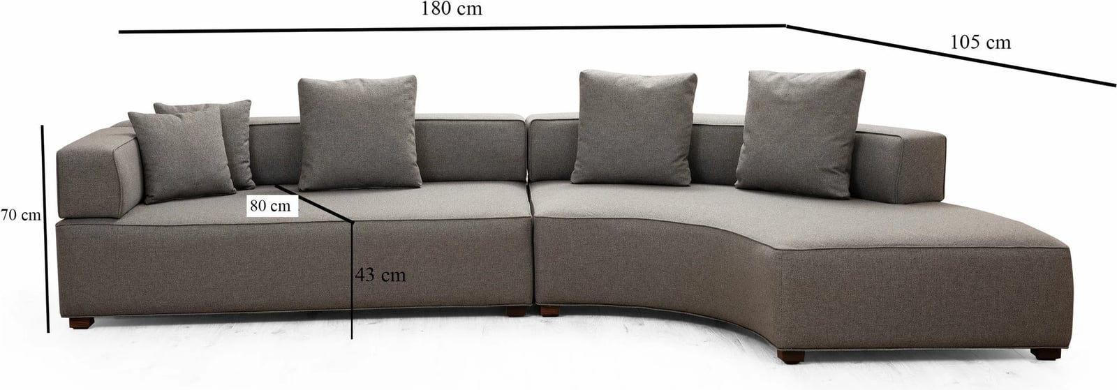 Këndollë Atelier del Sofa, Gondol-1 (L3-CHL), ngjyrë gri