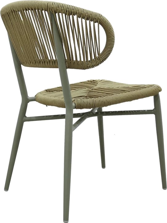 Karrige alumini-pe rattan Agus e grumbullueshme, ngjyrë kafe, 55x63x77cm