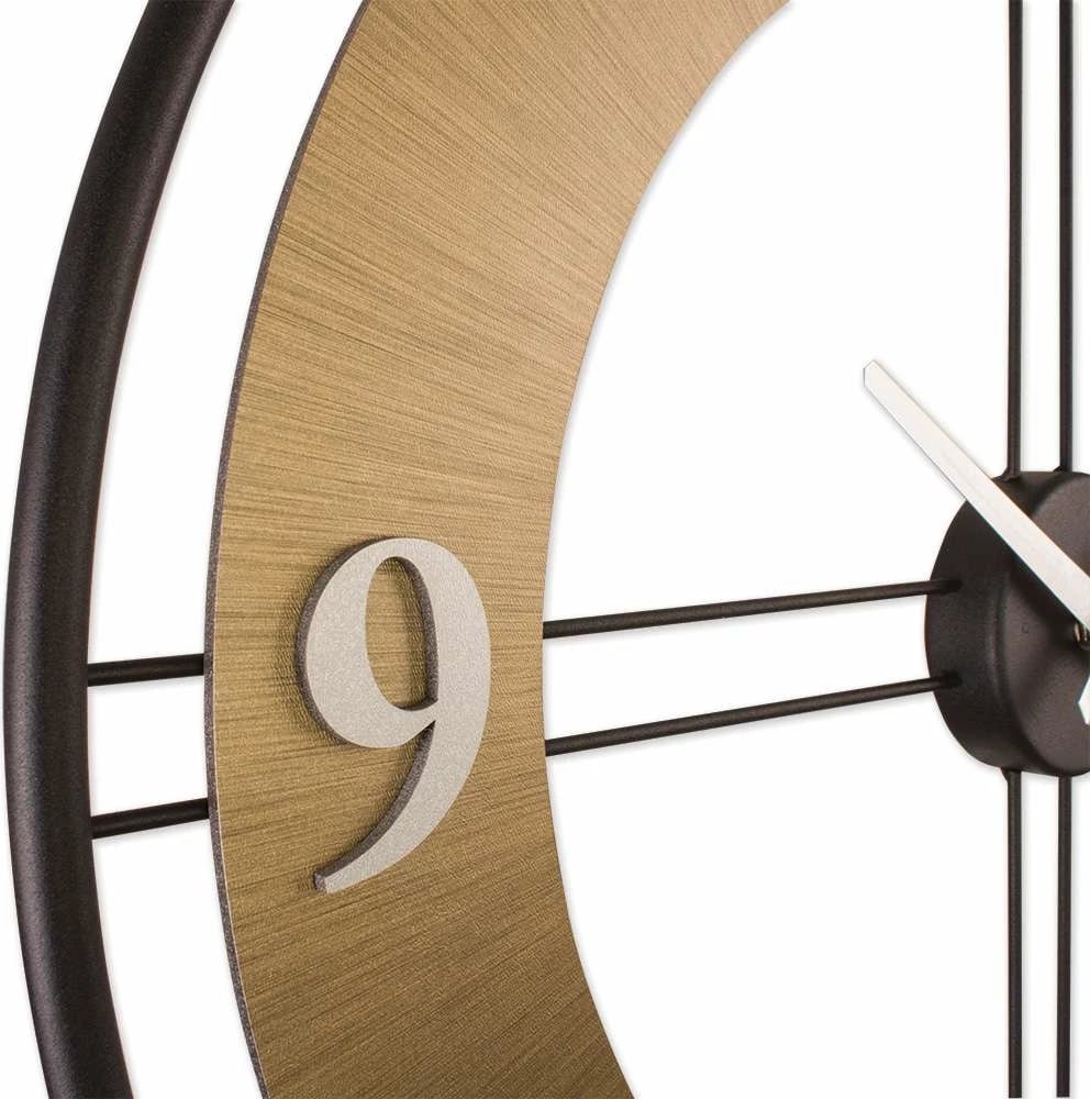 Orë muri dekorative prej metali Wallity, ngjyrë ari dhe e zezë