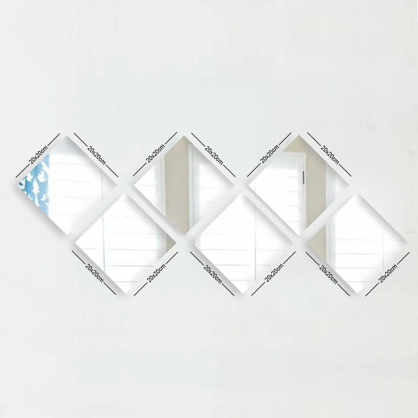 Set pasqyrash (6 copë), Wallity, SETAYNA_001, ngjyrë argjendi