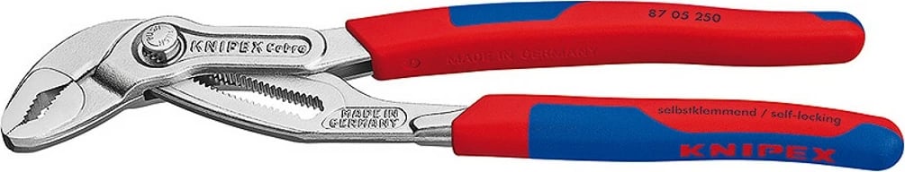 Knipex Cobra klesta, 250mm, krom vanadium, doreza kuqe kaltër