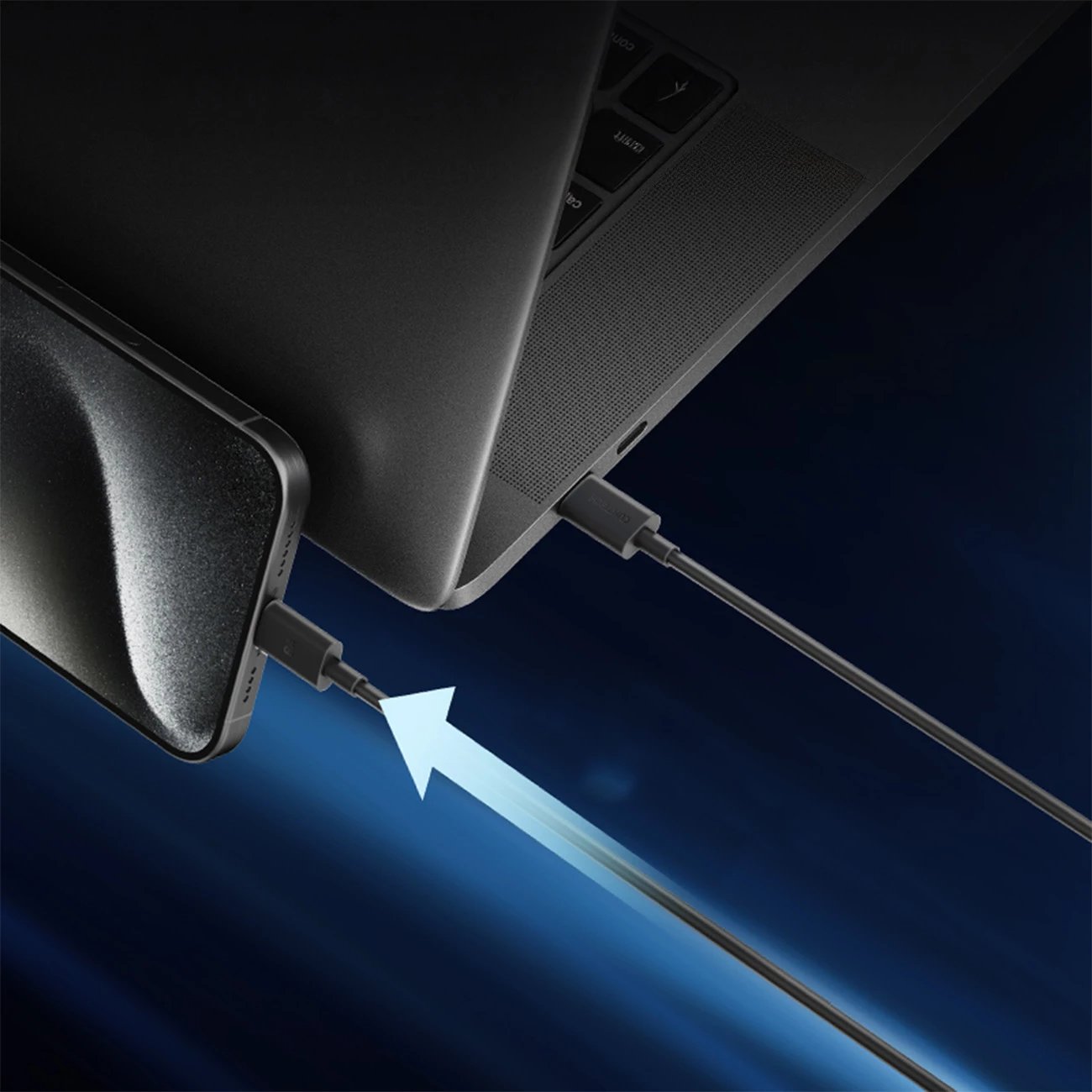 Kabllo USB-C Cuktech CKCTC615NCBK, 1.5m, 240W, E zezë