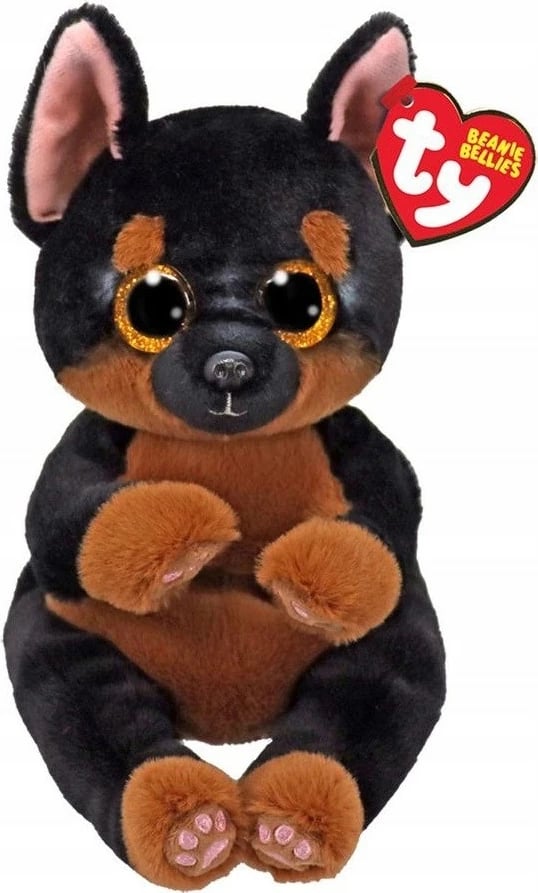 Lodër pelushi TY Fritz, qenush, 15 cm, e zezë/kafe