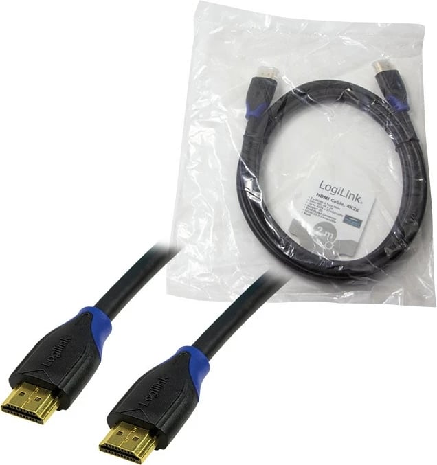 Kabllo HDMI LogiLink CH0062, 2m, 4K, 3D, e zezë