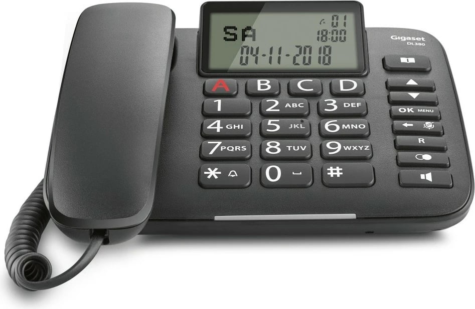 Telefon fiks Gigaset DL380 me kabllo, i zi