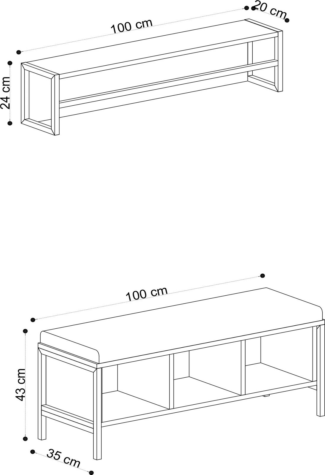 Stendë për korridor Shana, ngjyrë lis dhe e zezë