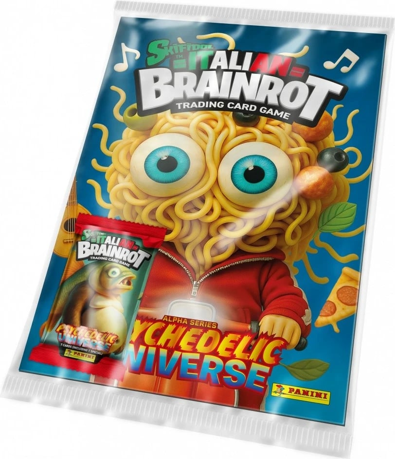 Set fillestar letra koleksionuese Brainrot Panini, album koleksionues + 7 letra, shumëngjyrëshe