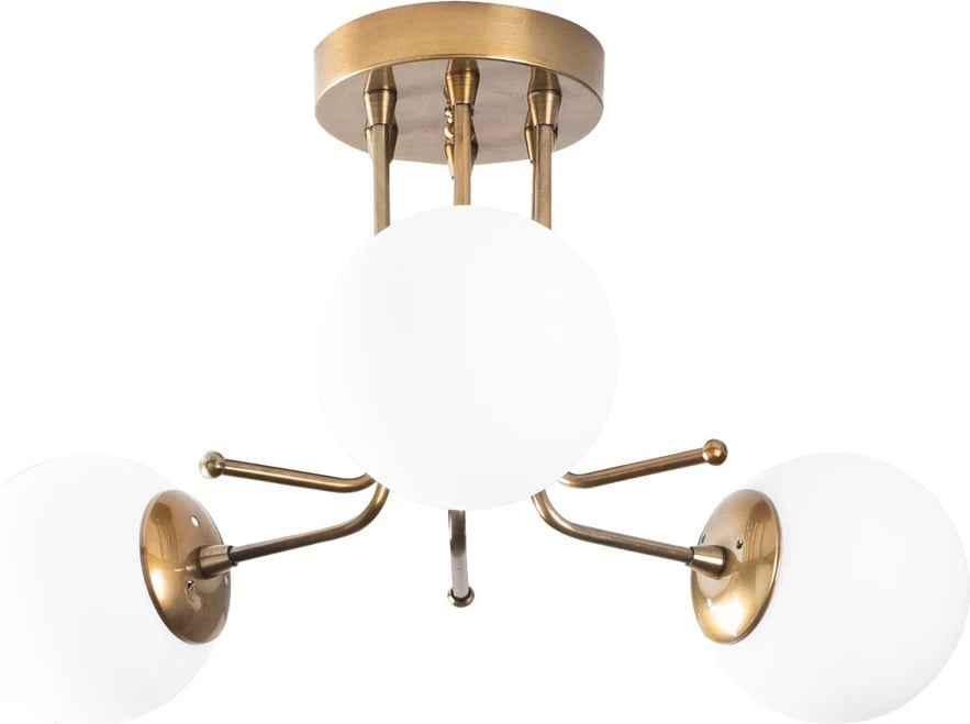 Llambë tavani Opviq Daisy, ngjyrë ari dhe e bardhë, 48x48x34cm, 3 llampa Llambë tavani Opviq Daisy, ngjyrë ari dhe e bardhë, 48x48x34cm, 3 llampa