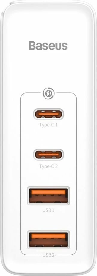 Karikues muri Baseus GaN2 Pro, 100W, 4 porta (2x USB-C, 2x USB-A), i bardhë