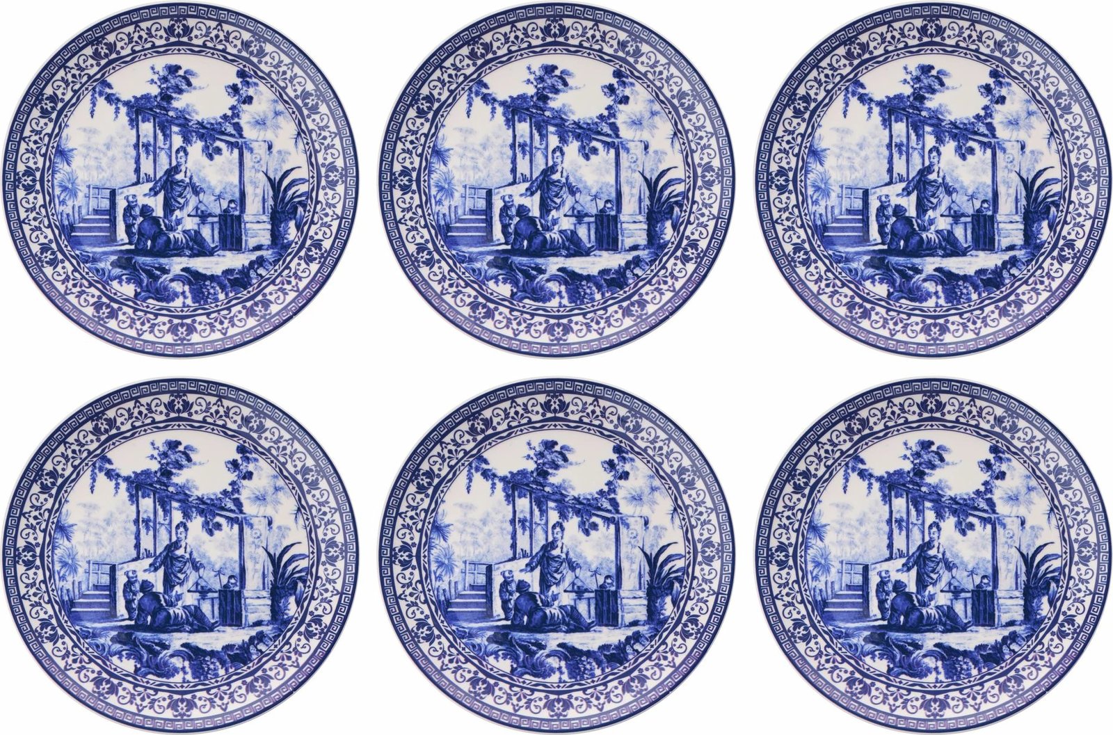 Set pjatash shërbimi (6 copë), Hermia Concept, ngjyrë blu antike