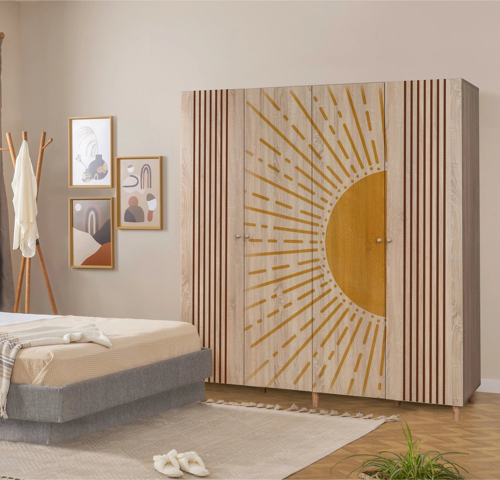 Dollap Hanah Home, Loni 4, ngjyrë sonomo, 180x192x52cm