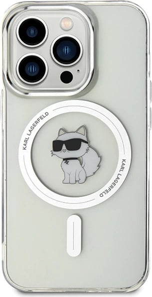 Mbështjellës Karl Lagerfeld IML Choupette MagSafe për iPhone 15 Pro, Transparent