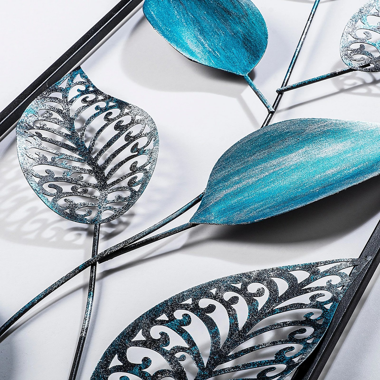 Aksesor dekorativ metalik për mur, gjethe, Wallity, shumëngjyrësh, 32x90cm