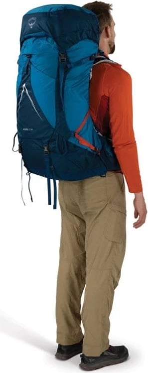 Çantë shpine për trekking Osprey Atmos AG LT 65, blu deti L/XL