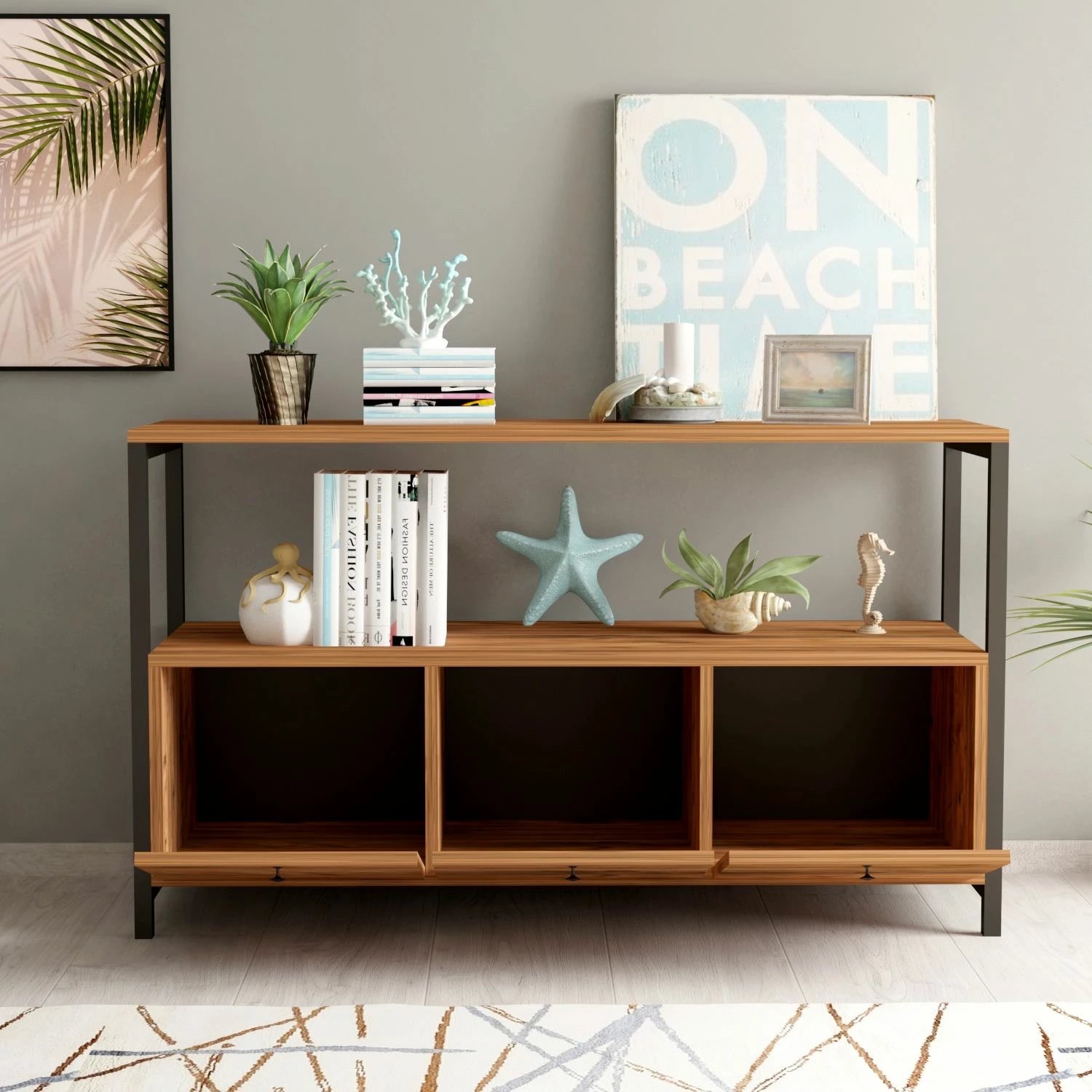 Konsol Hanah Home, ngjyrë pishë Atlantic, e zezë, Nero v2