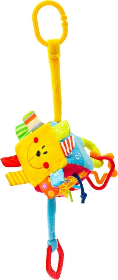 Lodër interaktive, Baby Mix, ZOO, kube aktivitete për foshnje 9x9x9 cm, me pasqyrë plastike, zhurmues dhe unaza varëse, shumëngjyrëshe